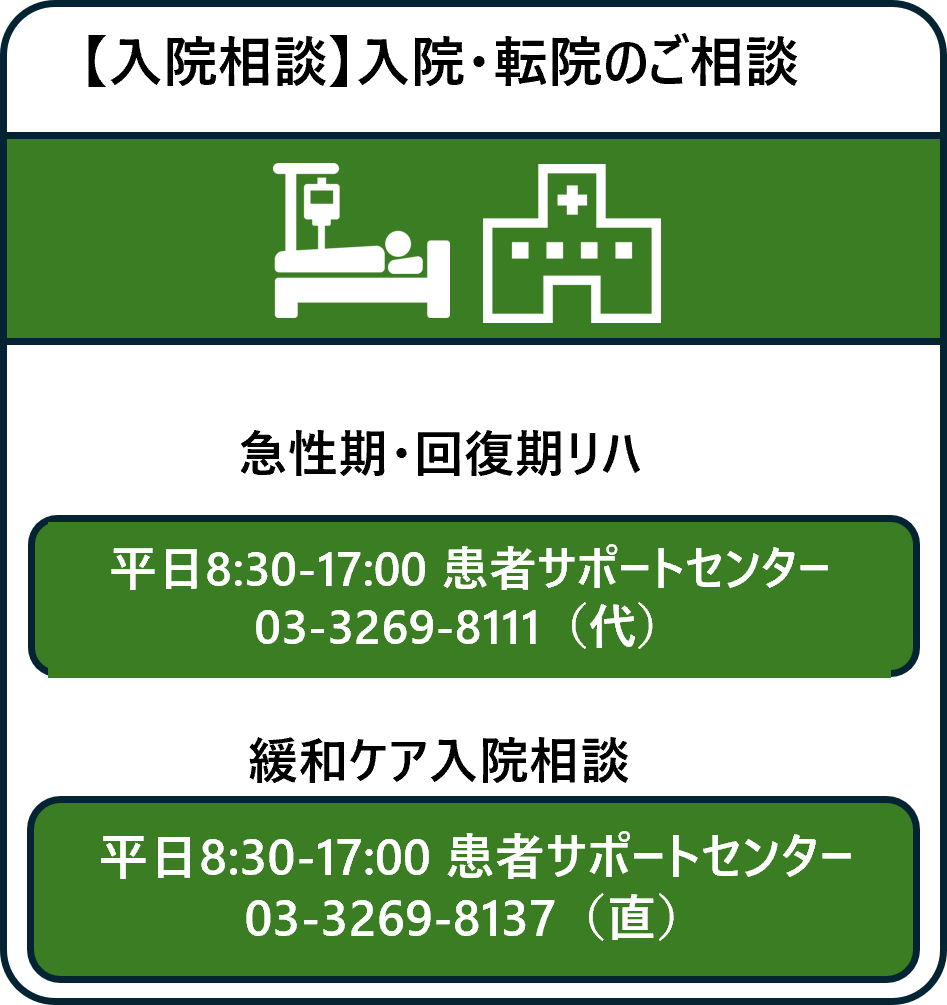 【入院相談】入院・転院のご相談 急性期・回復期リハ、緩和ケア入院相談